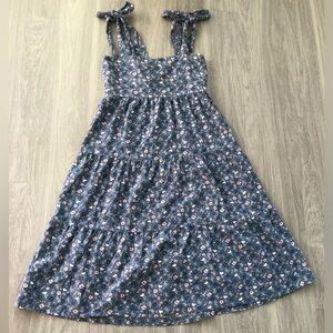 Linen floral midi dress